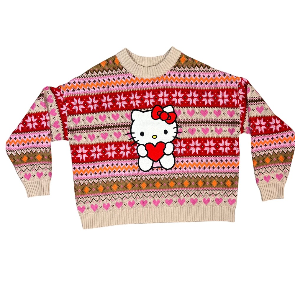 Forever 21 Hello Kitty & Friends Fair Isle Knit Sweater Womens Oversized Medium‎